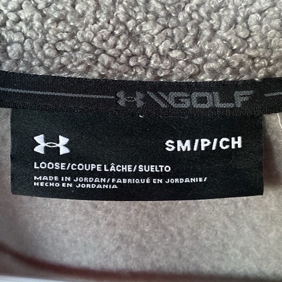 Under Armour Golf Fleece Pullover Men’s Size S w. Button Up Front Bright Orange - Picture 6 of 7